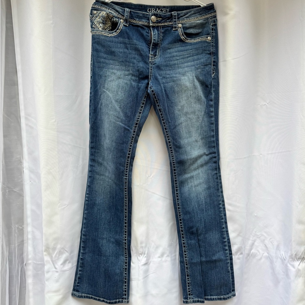 Grace Women's Classic Blue Boot Cut Jeans